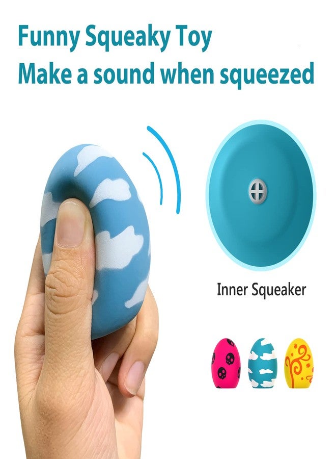 SCHITEC Dog Squeaky Toy, Latex Bouncy Egg Balls with Squeaker for Puppy Small Pet Dogs, Soft Rubber Sound Toys for Interactive Fetch Play - Image 2